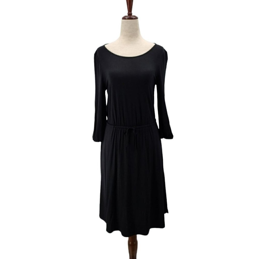 Boden Black Drawstring Short Dress Womens 4
